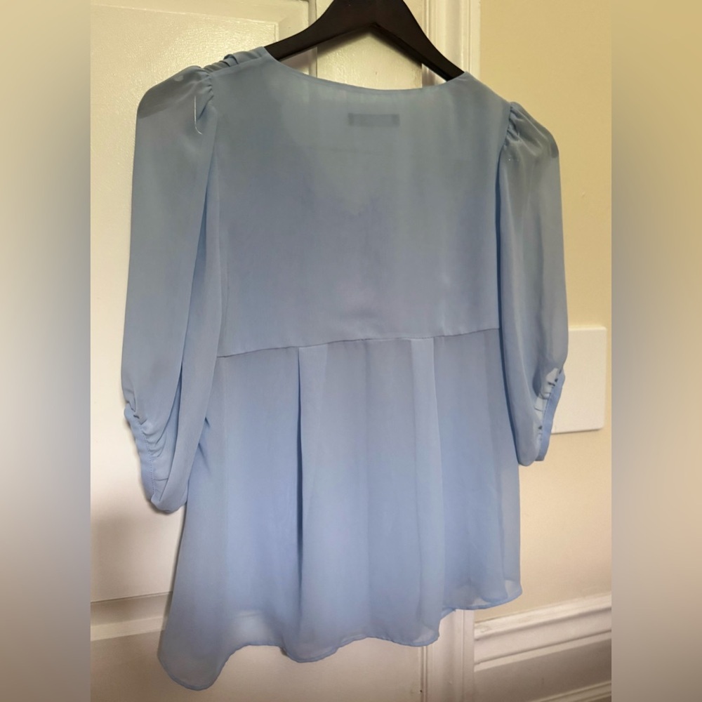 ROEM Soft Blue Button-Up Blouse (S) - Picture 2 of 4